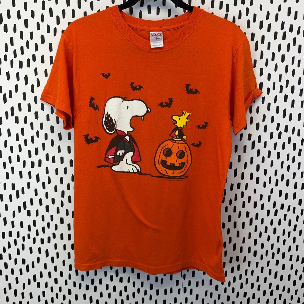 Vintage Snoopy Halloween Y2K T Shirt Peanuts small Orange Vtg 2000s - Picture 2 of 6